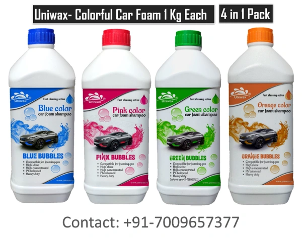 Colorful Car Foam Shampoo – Bright Blue, Green, Pink & Orange Foam for a Deep Clean